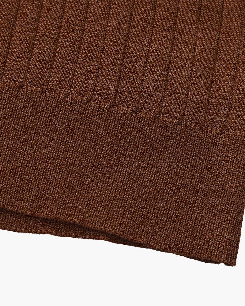St. James - Ribbed Camicia Polo in Maglia Premium – Marrone
