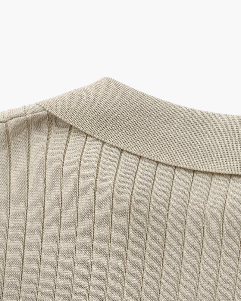 St. James - Ribbed Camicia Polo in Maglia Premium – Beige