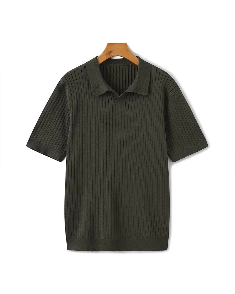 St. James - Ribbed Camicia Polo in Maglia Premium – Verde