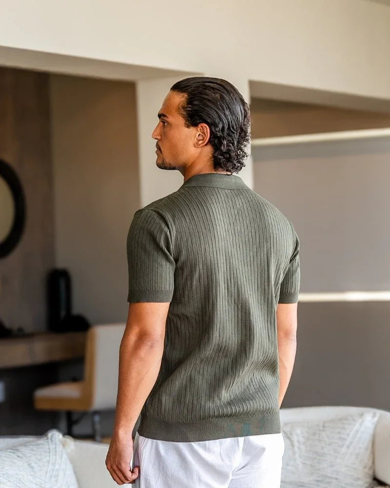 St. James - Ribbed Camicia Polo in Maglia Premium – Verde