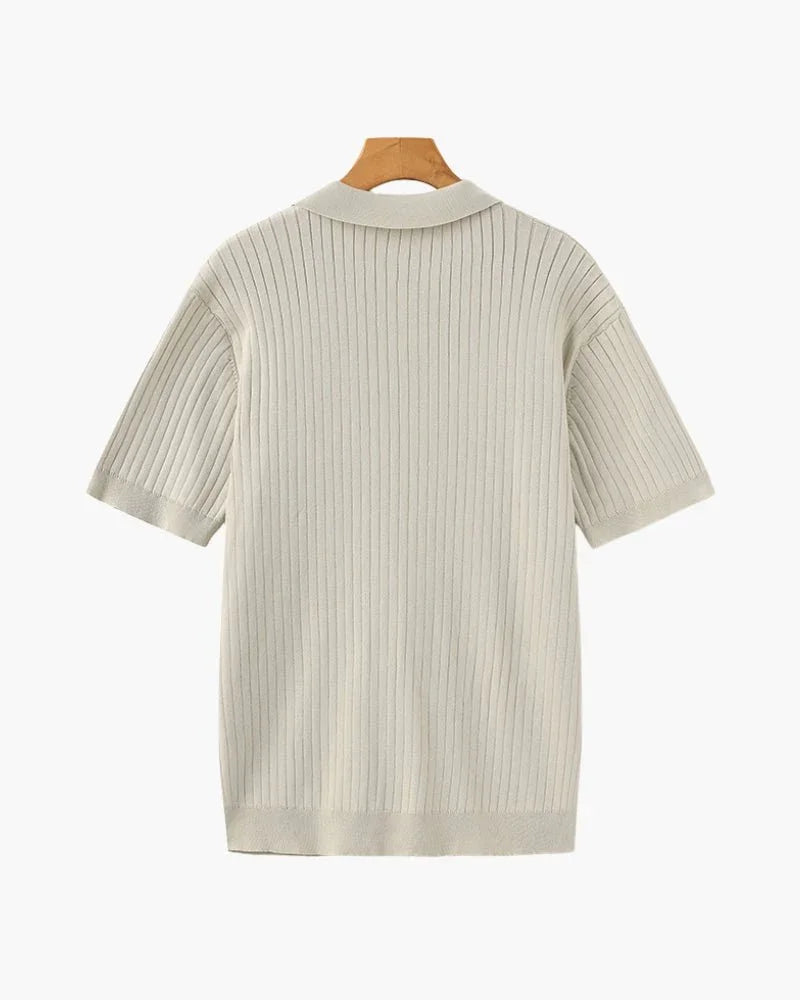 St. James - Ribbed Camicia Polo in Maglia Premium – Beige
