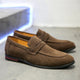 St. James - Marlow Mocassino Penny in Camoscio Premium – Marrone Scuro