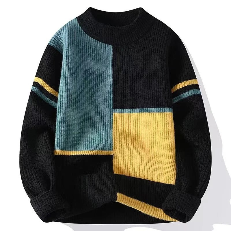High-End Trendy Loose Color-Blocked Sweater