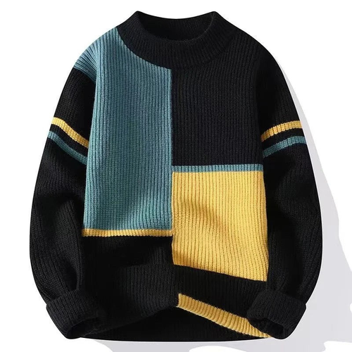 High-End Trendy Loose Color-Blocked Sweater