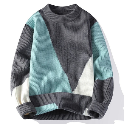 New Trendy Color-Blocked Warm Sweater