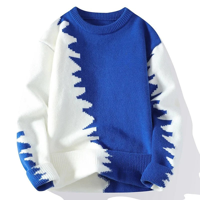 Men’s Contrast-Color Knit Sweater