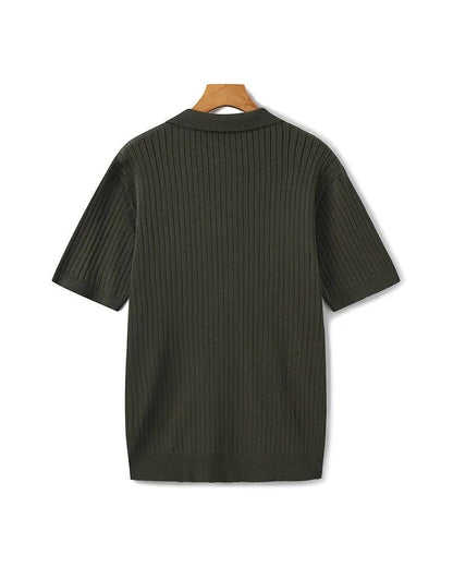 St. James - Ribbed Camicia Polo in Maglia Premium – Verde