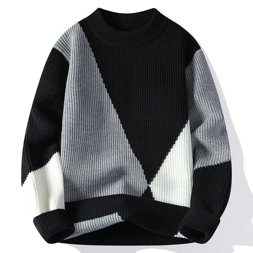New Trendy Color-Blocked Warm Sweater