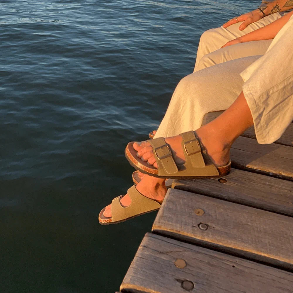 St. James - Birken Sandalia in Carmocio Premium – Verde Muchio