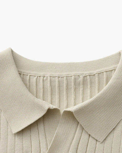 St. James - Ribbed Camicia Polo in Maglia Premium – Beige