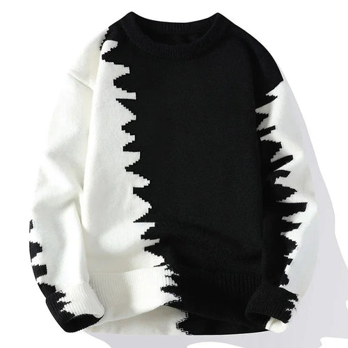 Men’s Contrast-Color Knit Sweater