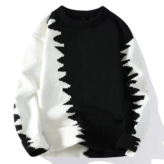 Men’s Contrast-Color Knit Sweater