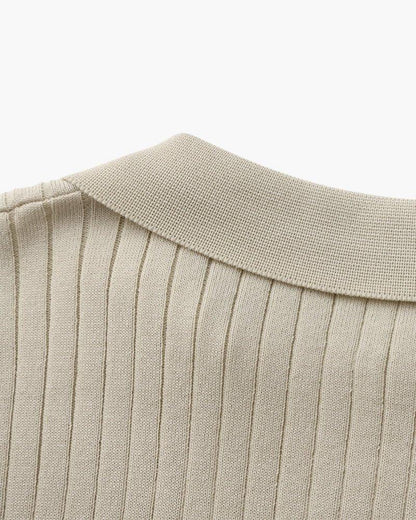 St. James - Ribbed Camicia Polo in Maglia Premium – Beige