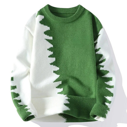 Men’s Contrast-Color Knit Sweater