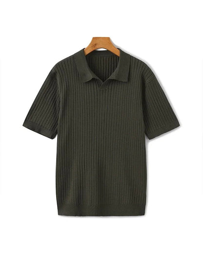 St. James - Ribbed Camicia Polo in Maglia Premium – Verde