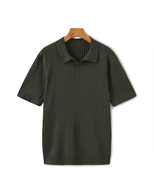 St. James - Ribbed Camicia Polo in Maglia Premium – Verde