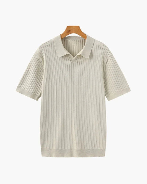 St. James - Ribbed Camicia Polo in Maglia Premium – Beige