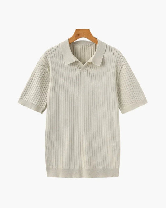 St. James - Ribbed Camicia Polo in Maglia Premium – Beige