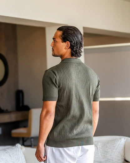 St. James - Ribbed Camicia Polo in Maglia Premium – Verde