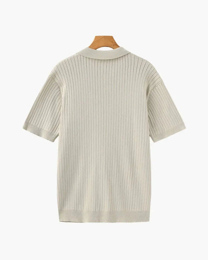 St. James - Ribbed Camicia Polo in Maglia Premium – Beige